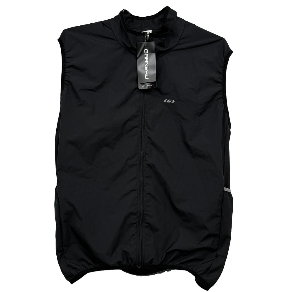 Louis Garneau NWT Jacket Mens XXL 2XL Black Sleeveless Cycling Metal Heat Vest